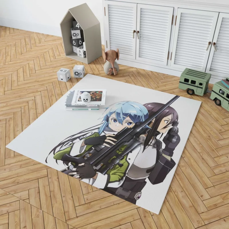 Kirito and Sinon Virtual Heroes Anime Rug 1