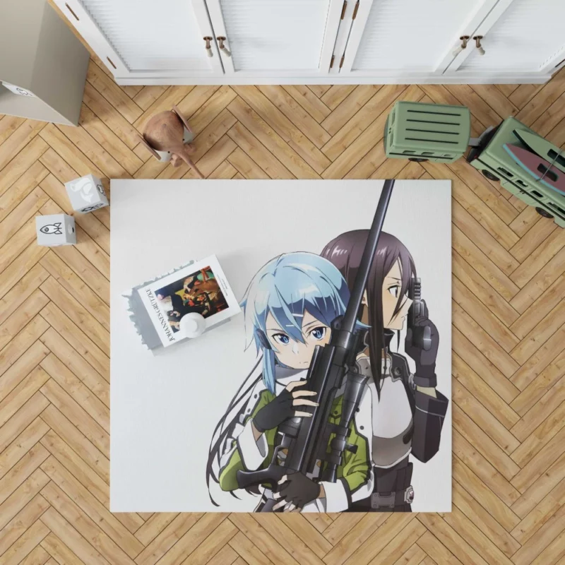 Kirito and Sinon Virtual Heroes Anime Rug