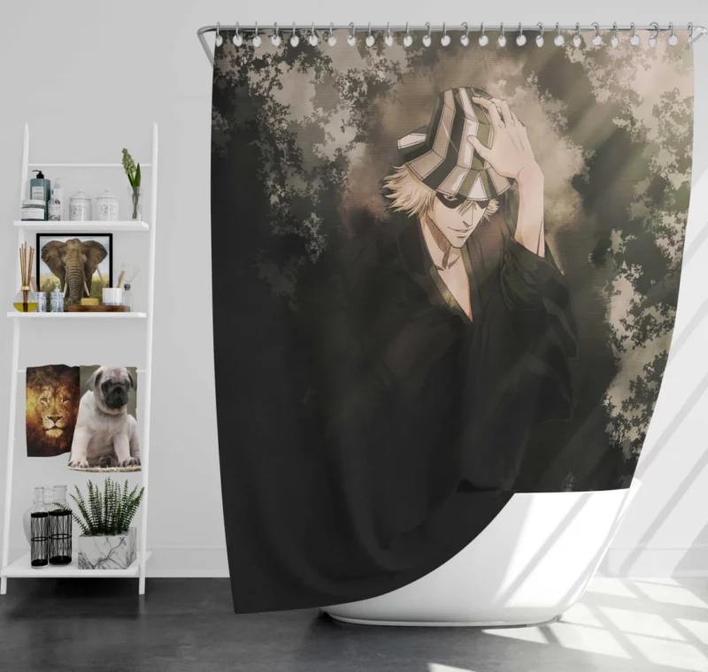 Kisuke Urahara Enigmatic Soul Reaper Anime Shower Curtain