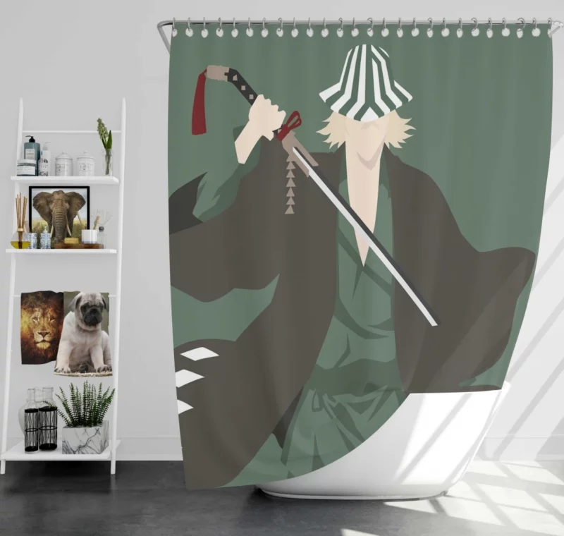 Kisuke Urahara Unveiling Secrets Anime Shower Curtain