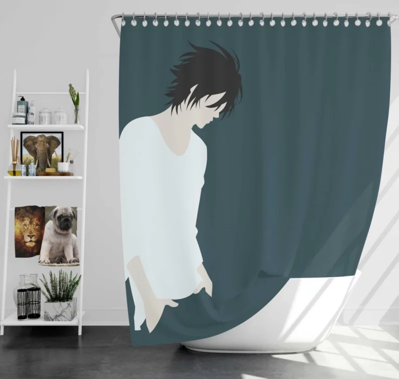 L Pursuit of Truth Anime Shower Curtain