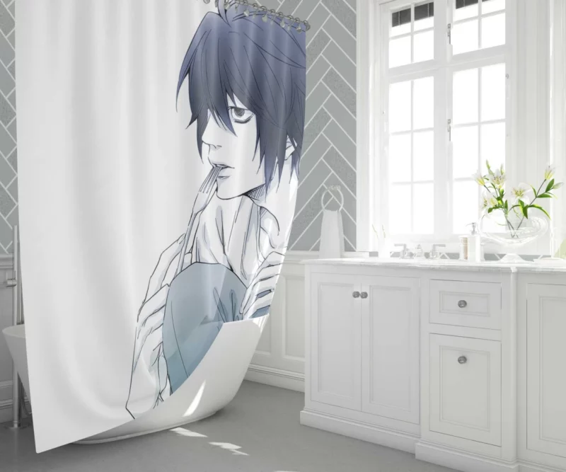 L Unending Deduction Anime Shower Curtain 1