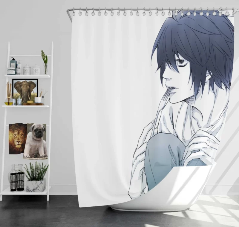 L Unending Deduction Anime Shower Curtain