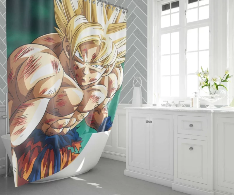 Legendary Super Saiyan Goku Power Anime Shower Curtain 1