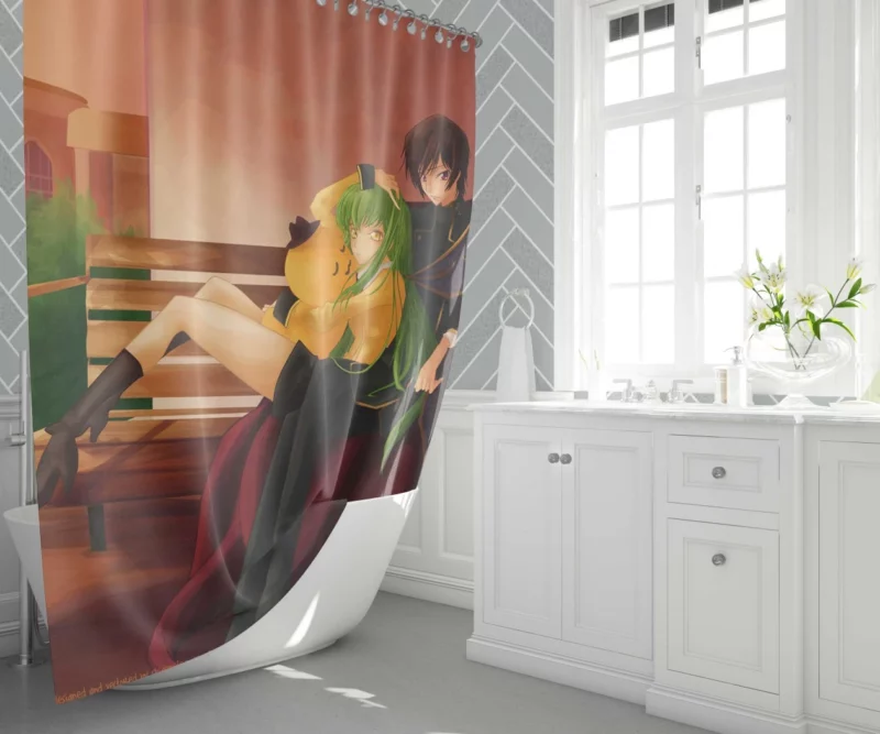 Lelouch & C.C. Story Anime Shower Curtain 1