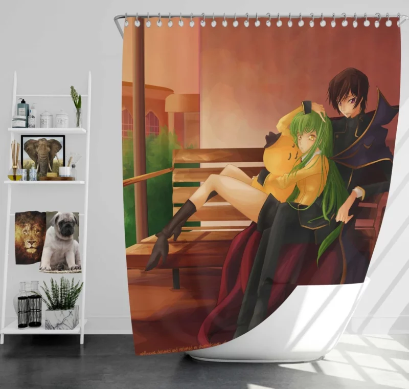 Lelouch & C.C. Story Anime Shower Curtain