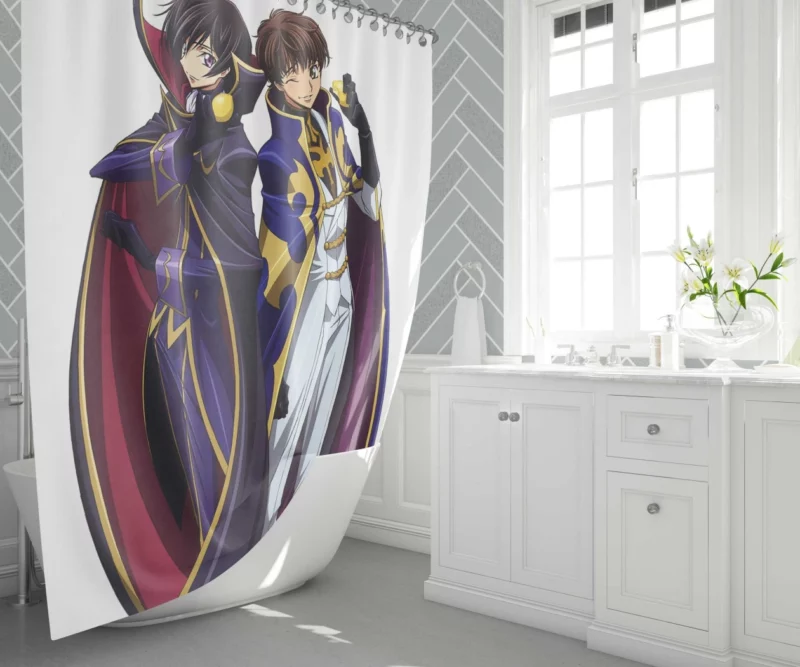 Lelouch Lamperouge Suzaku Kururugi Anime Shower Curtain 1