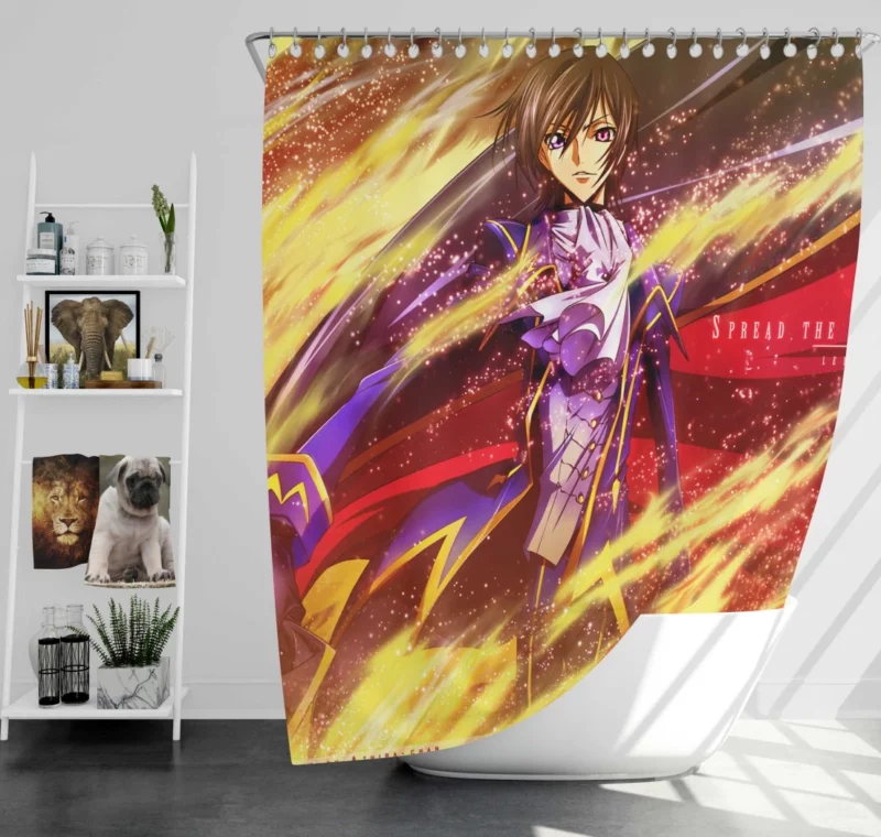 Lelouch Strategy Unraveled Anime Shower Curtain