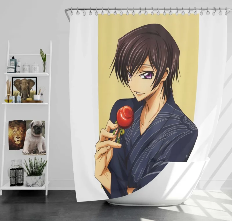 Lelouch Strategy Unveiled Anime Shower Curtain