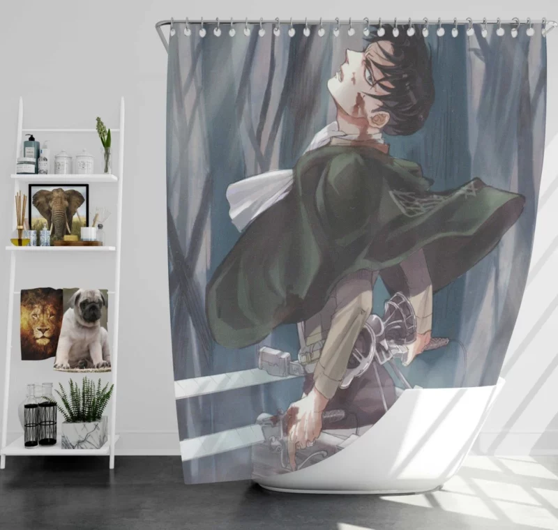 Levi Ackerman Humanity Savior Anime Shower Curtain