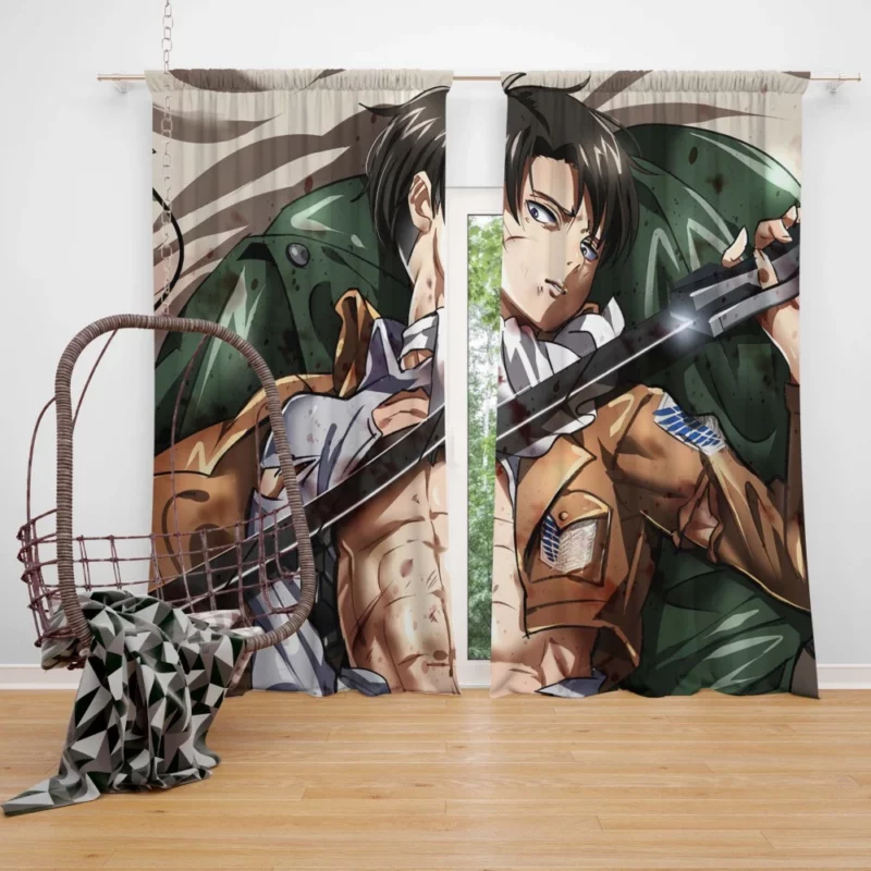 Levi Ackerman Humanity Shield Anime Curtain