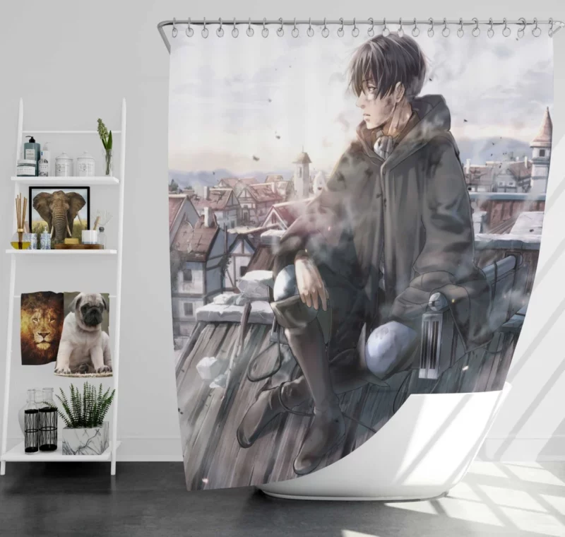 Levi Ackerman Lethal Blade Anime Shower Curtain