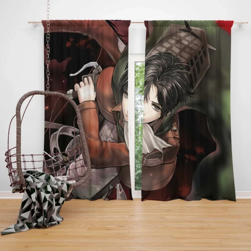 Levi Ackerman Loyal Warrior Anime Curtain