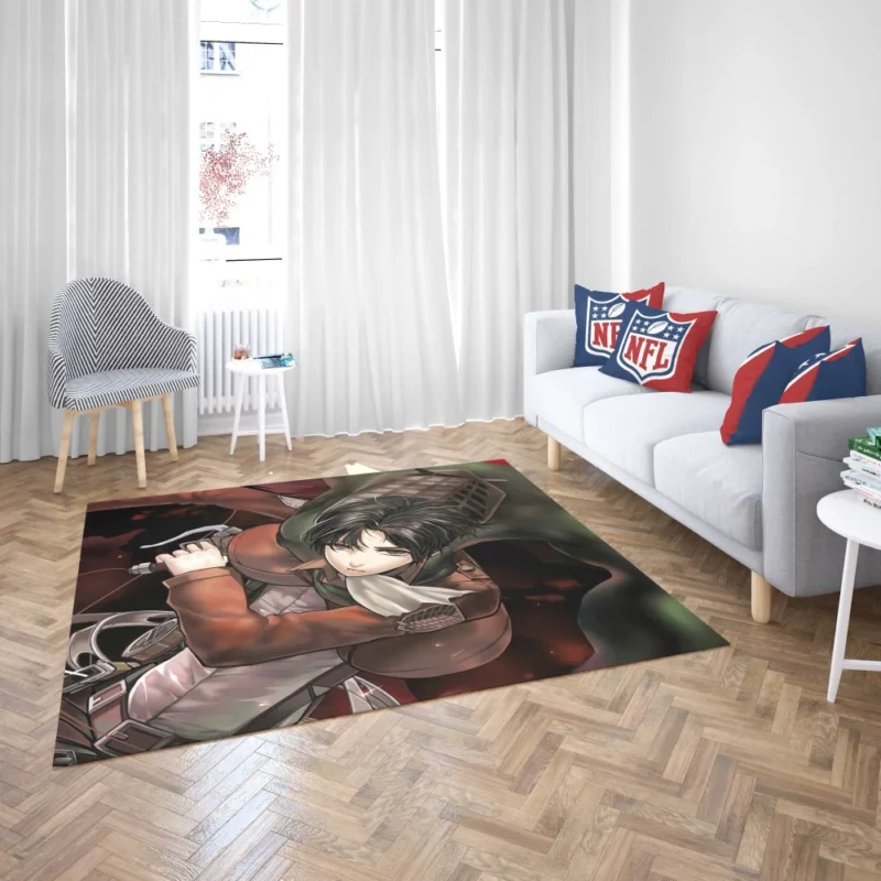 Levi Ackerman Loyal Warrior Anime Rug 2