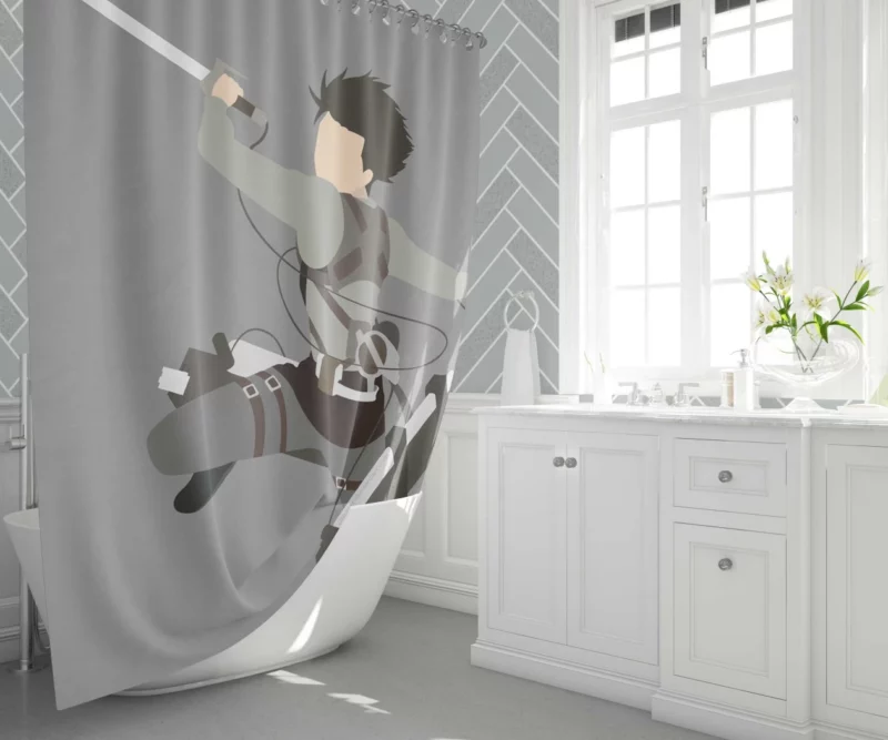 Levi Ackerman Oath Unbroken Anime Shower Curtain 1