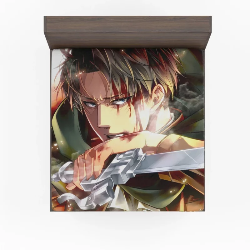 Levi Ackerman Shrouded Past Anime Fitted Sheet