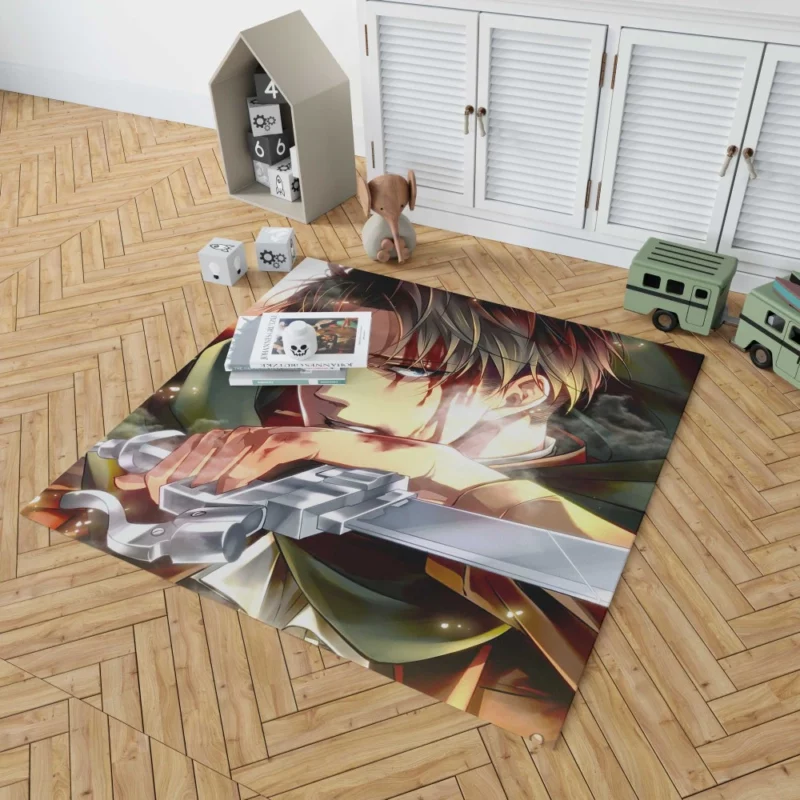 Levi Ackerman Shrouded Past Anime Rug 1