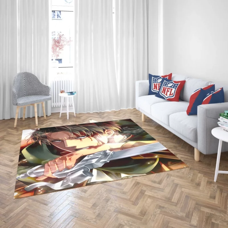 Levi Ackerman Shrouded Past Anime Rug 2