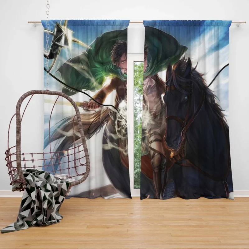 Levi Ackerman Steed Warrior Anime Curtain