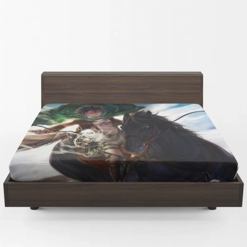 Levi Ackerman Steed Warrior Anime Fitted Sheet 1