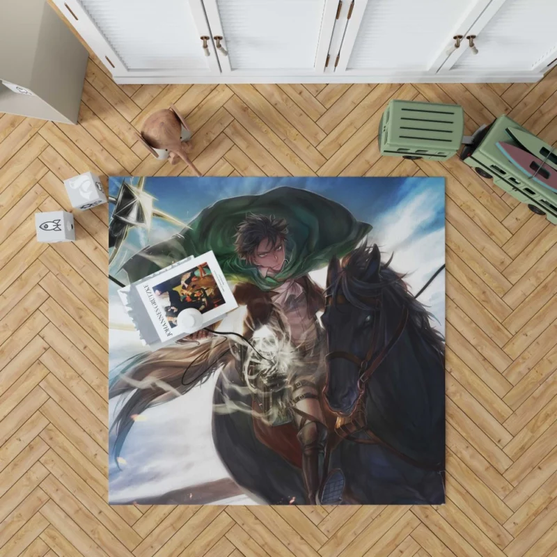 Levi Ackerman Steed Warrior Anime Rug