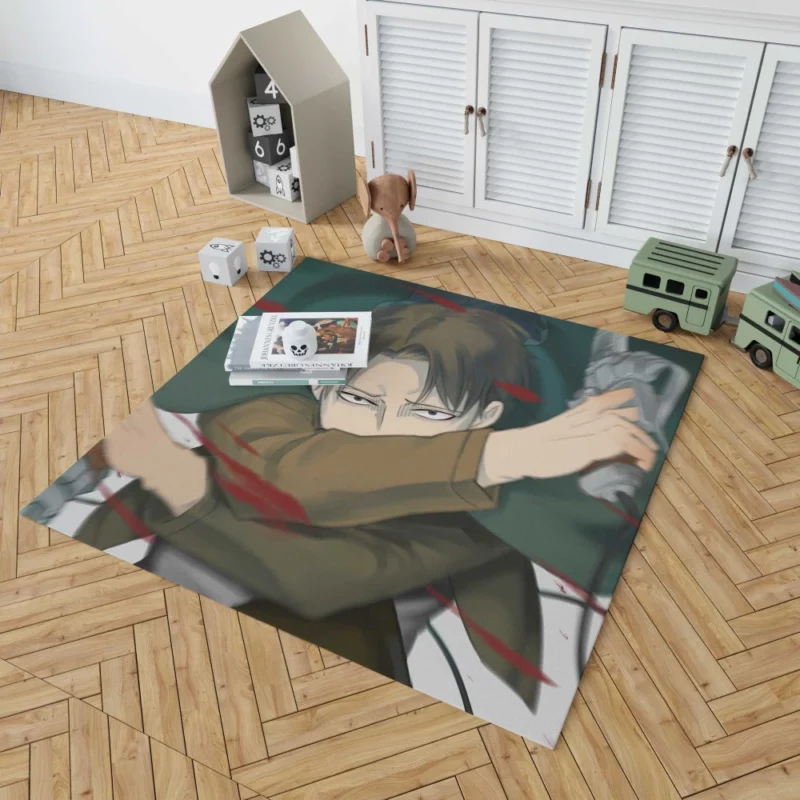 Levi Ackerman Struggle Unveiled Anime Rug 1