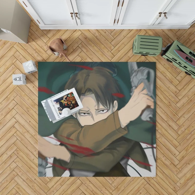 Levi Ackerman Struggle Unveiled Anime Rug