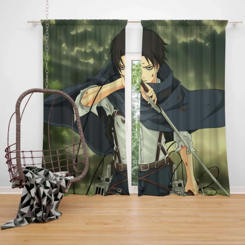 Levi Ackerman Sword of Justice Anime Curtain