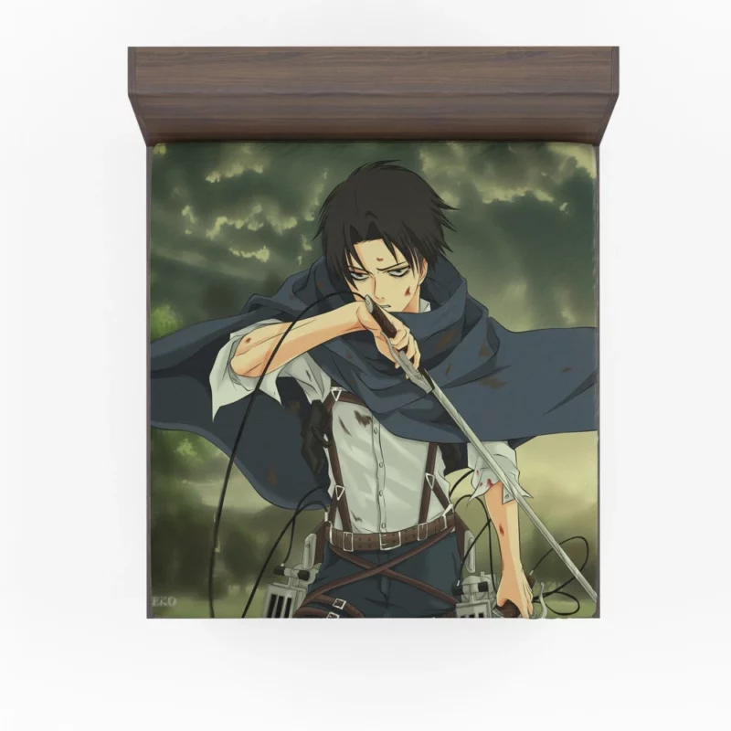 Levi Ackerman Sword of Justice Anime Fitted Sheet