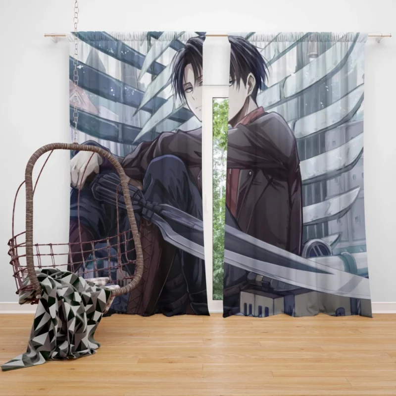 Levi Ackerman Swordmaster Path Anime Curtain