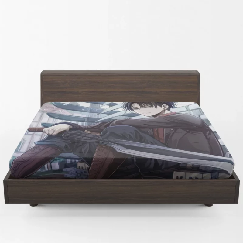 Levi Ackerman Swordmaster Path Anime Fitted Sheet 1