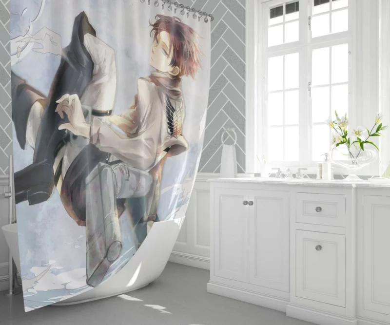 Levi Ackerman Unseen Power Anime Shower Curtain 1