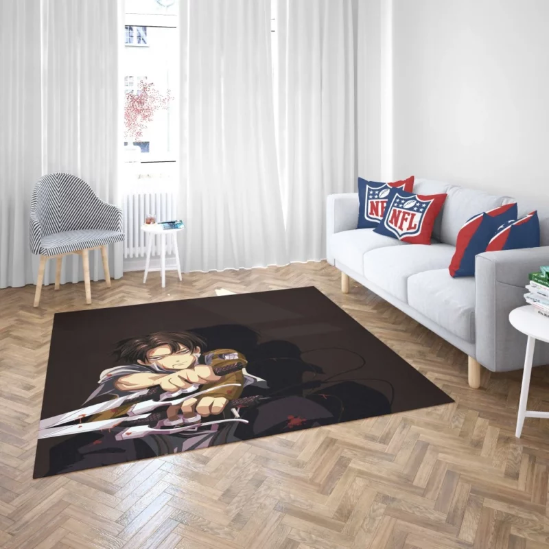 Levi Ackerman Unstoppable Force Anime Rug 2