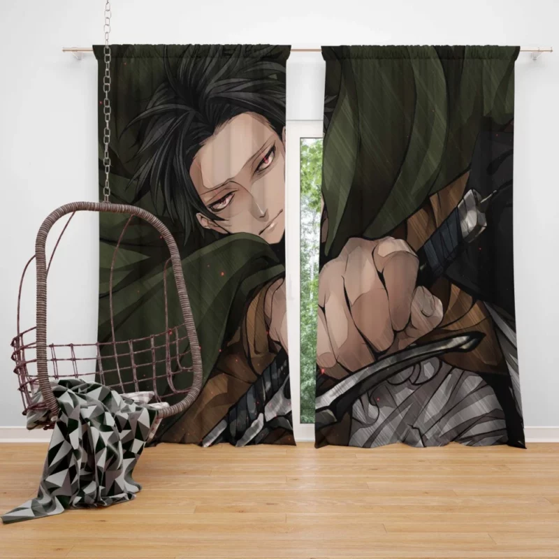 Levi Ackerman Unyielding Force Anime Curtain