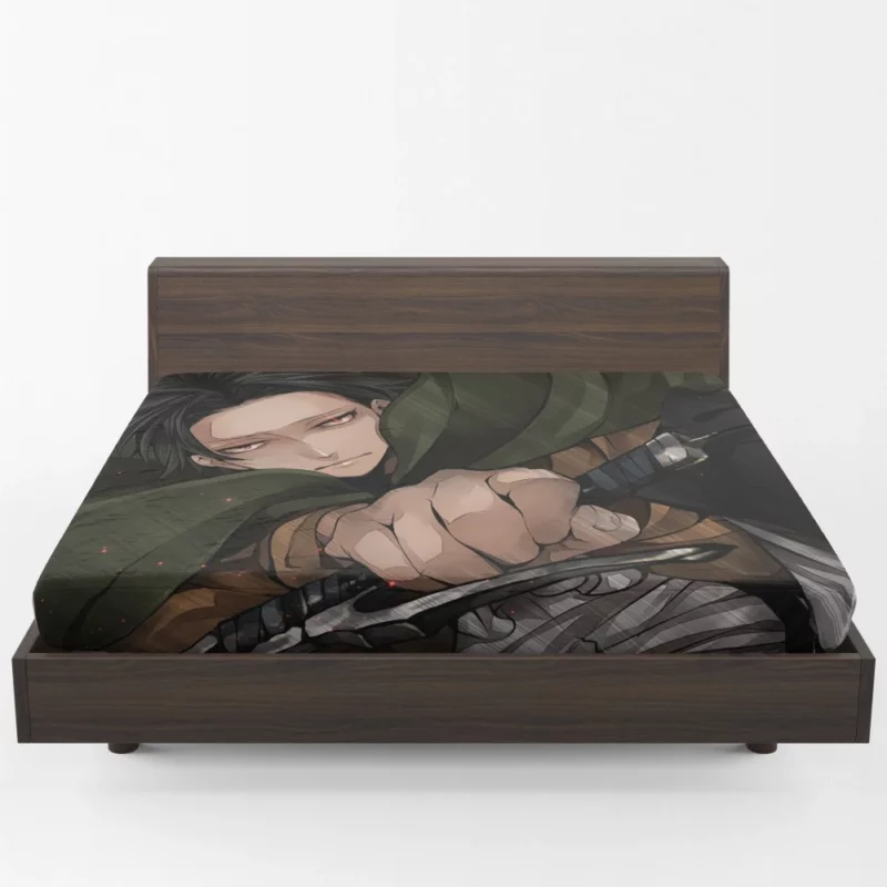 Levi Ackerman Unyielding Force Anime Fitted Sheet 1