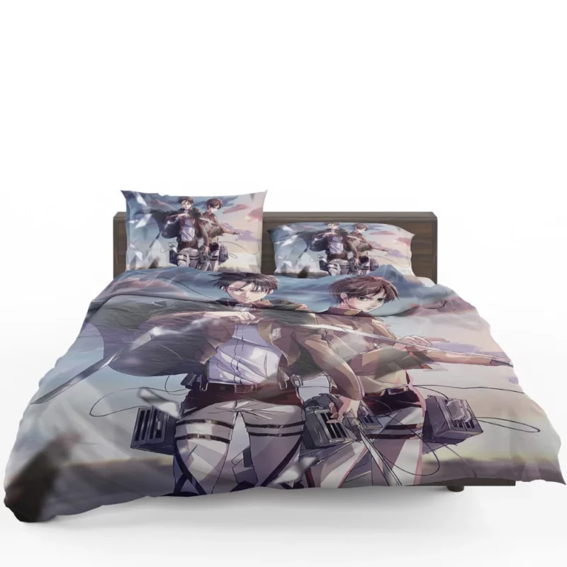 Levi and Eren Attack Titans Anime Bedding Set