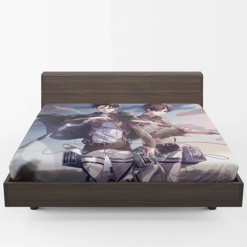 Levi and Eren Attack Titans Anime Fitted Sheet 1