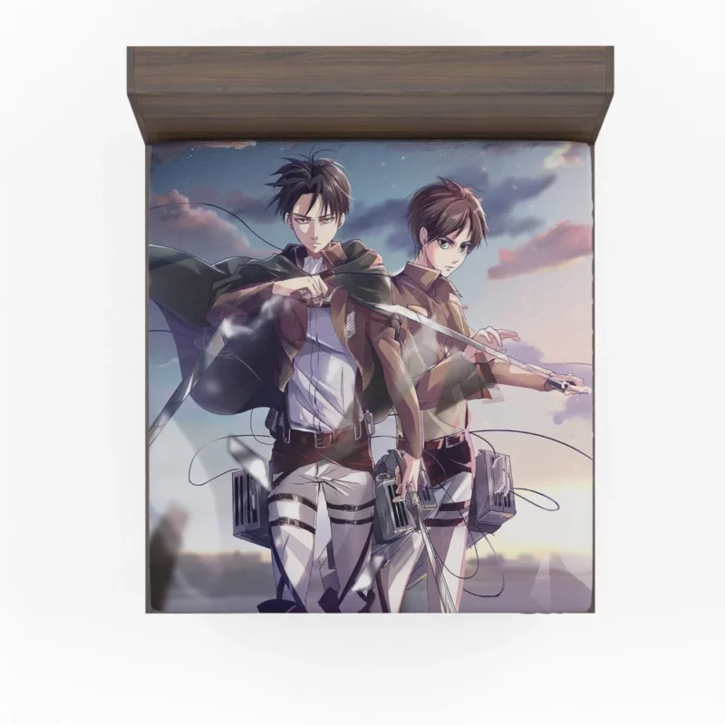 Levi and Eren Attack Titans Anime Fitted Sheet