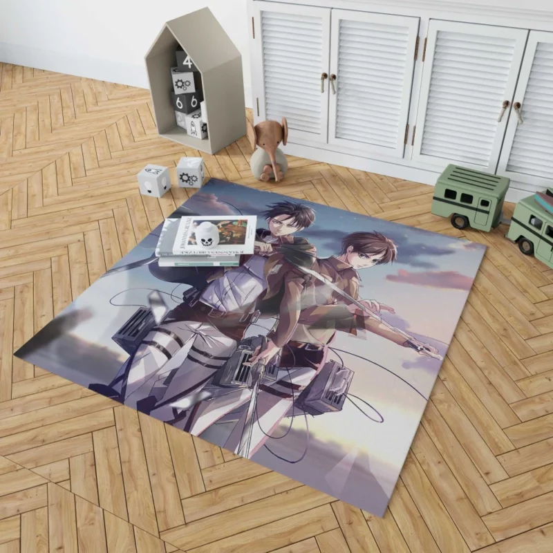 Levi and Eren Attack Titans Anime Rug 1