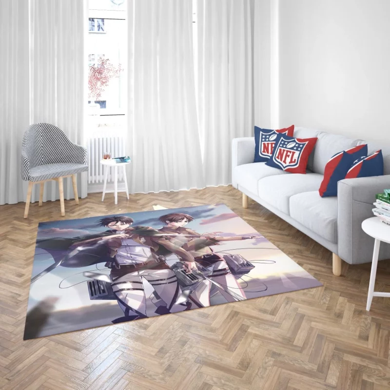 Levi and Eren Attack Titans Anime Rug 2