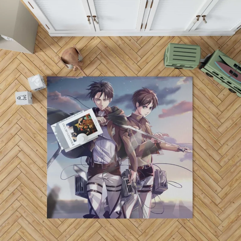 Levi and Eren Attack Titans Anime Rug