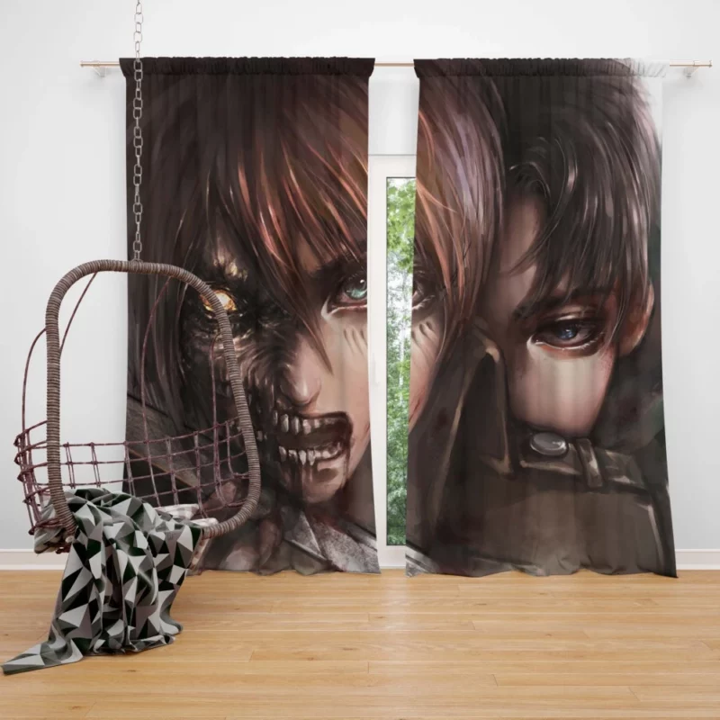 Levi and Eren Last Stand Anime Curtain