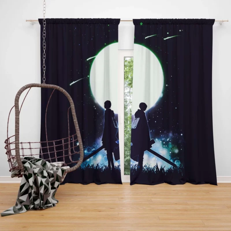 Levi and Eren Struggle Defined Anime Curtain