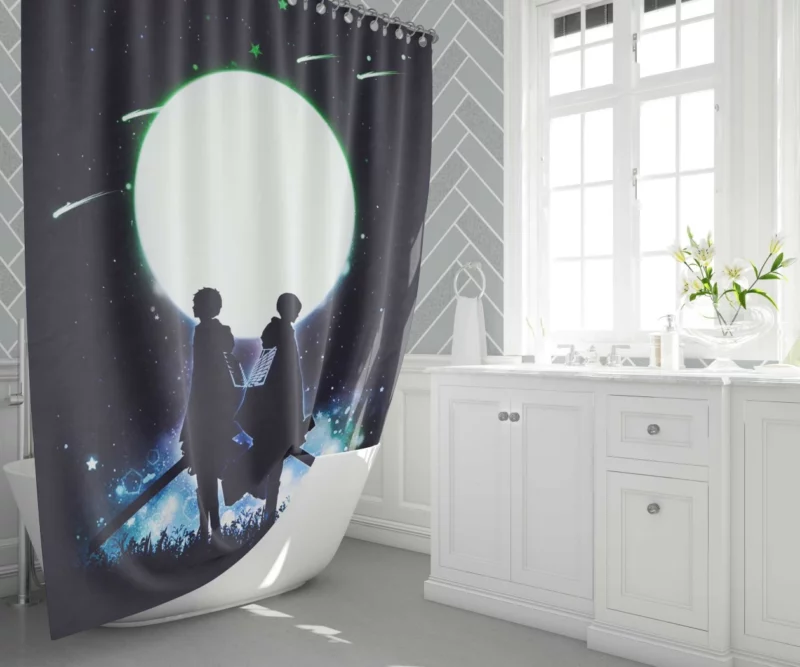 Levi and Eren Struggle Defined Anime Shower Curtain 1