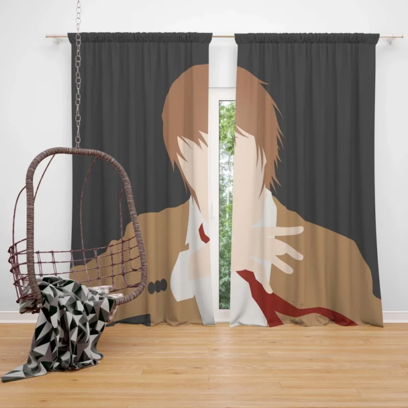 Light Yagami Student and Kira Anime Curtain