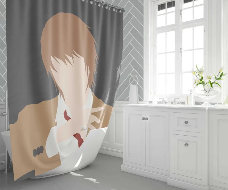 Light Yagami Student and Kira Anime Shower Curtain 1