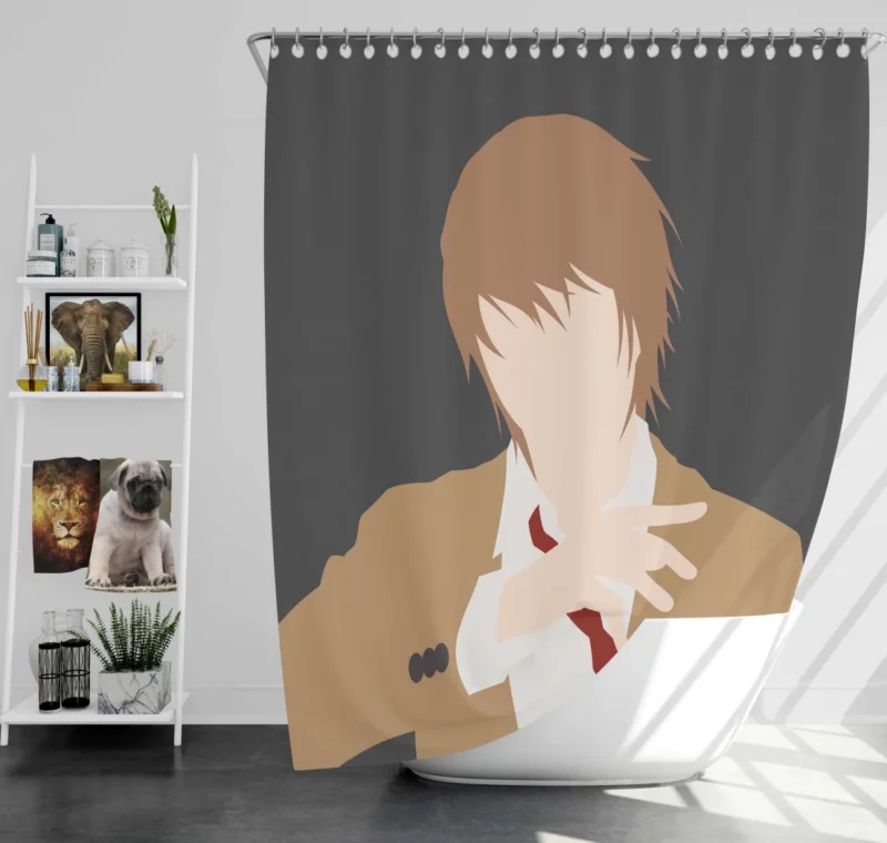 Light Yagami Student and Kira Anime Shower Curtain