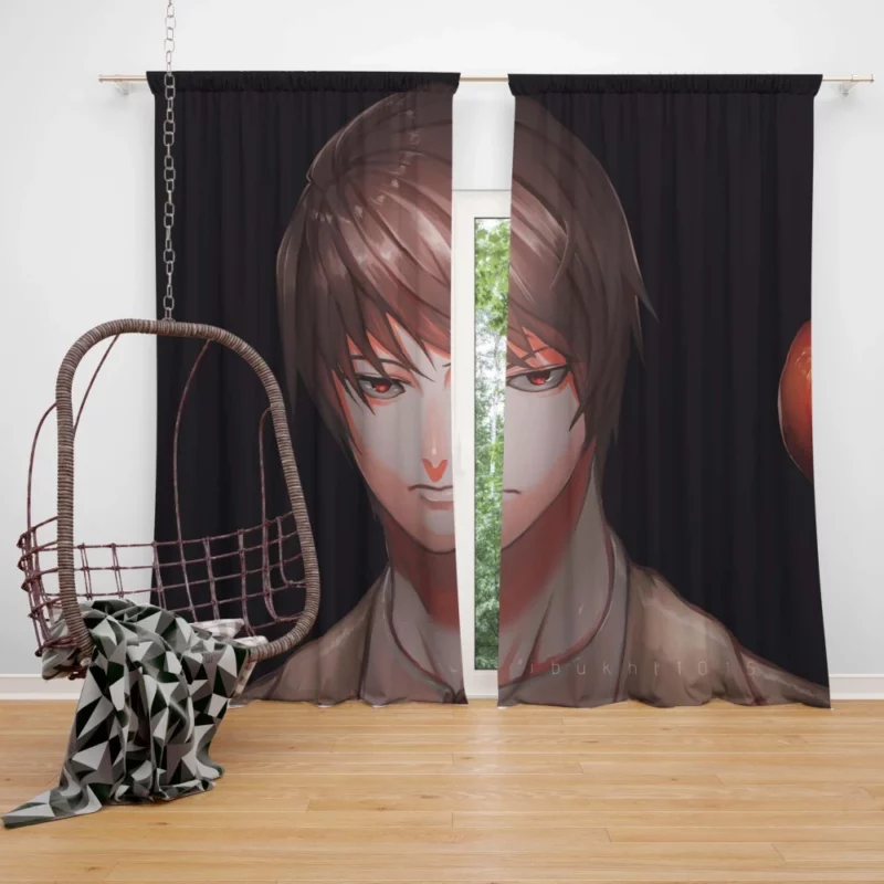 Light Yagami Unraveling Justice Anime Curtain