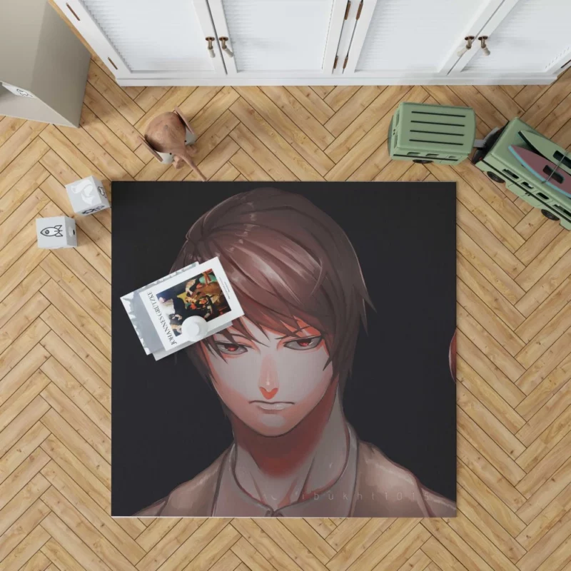 Light Yagami Unraveling Justice Anime Rug