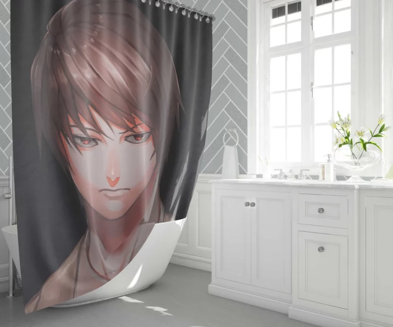 Light Yagami Unraveling Justice Anime Shower Curtain 1